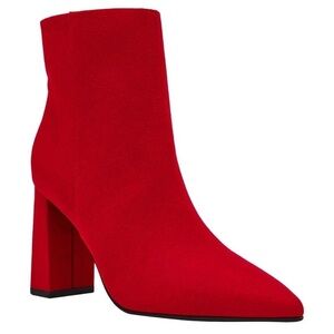 Wild Pair Bold Red Block Heel Ankle Boots Size 9 NIB
